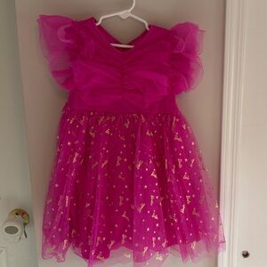 Pink Barbie Tulle Dress with Gold Stars